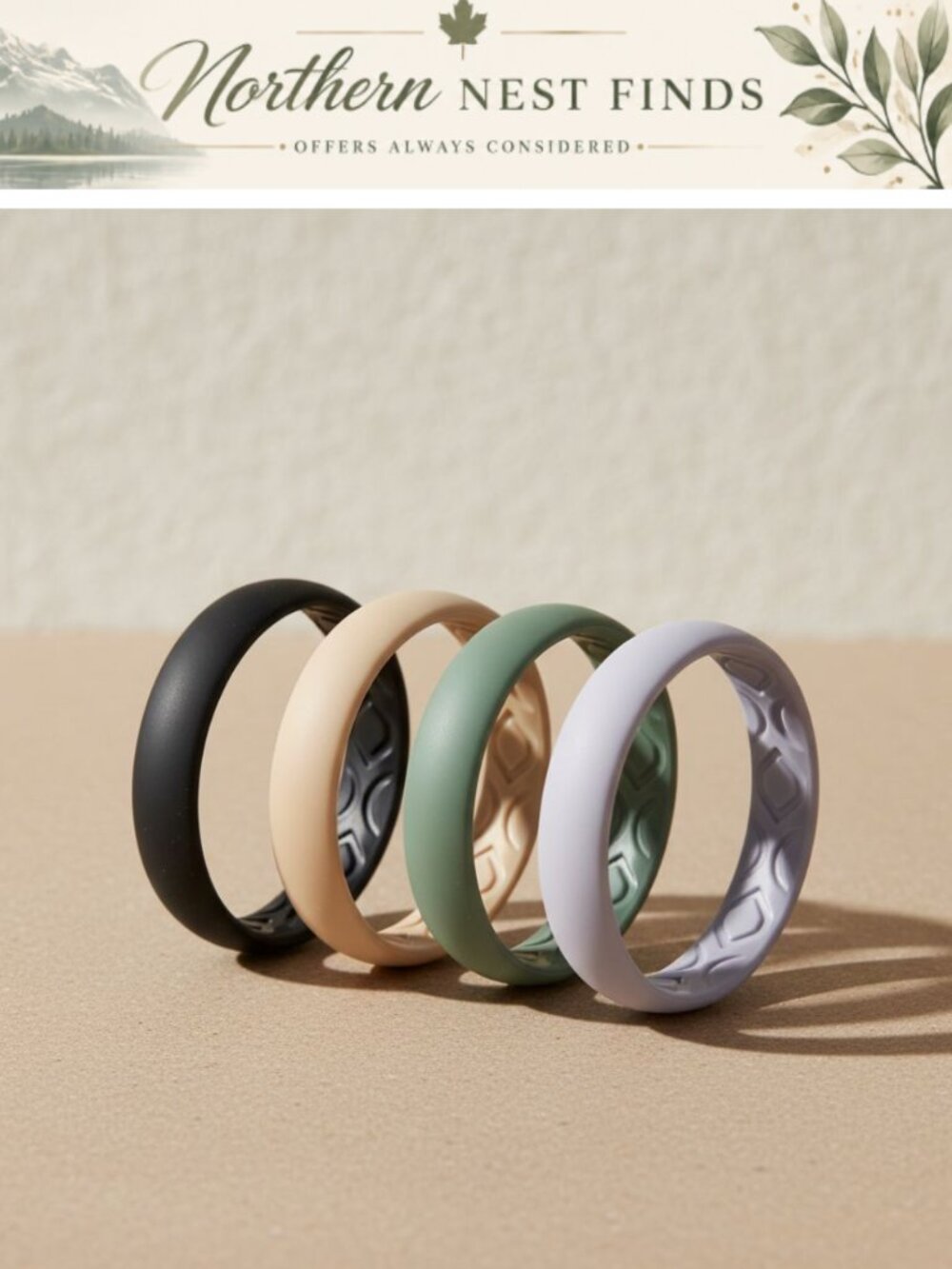 Silicone Wedding Ring Set 4mm Wide Breathable Flexible Comfort Fit Band